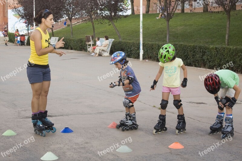 Children Skating Fun Class Learn