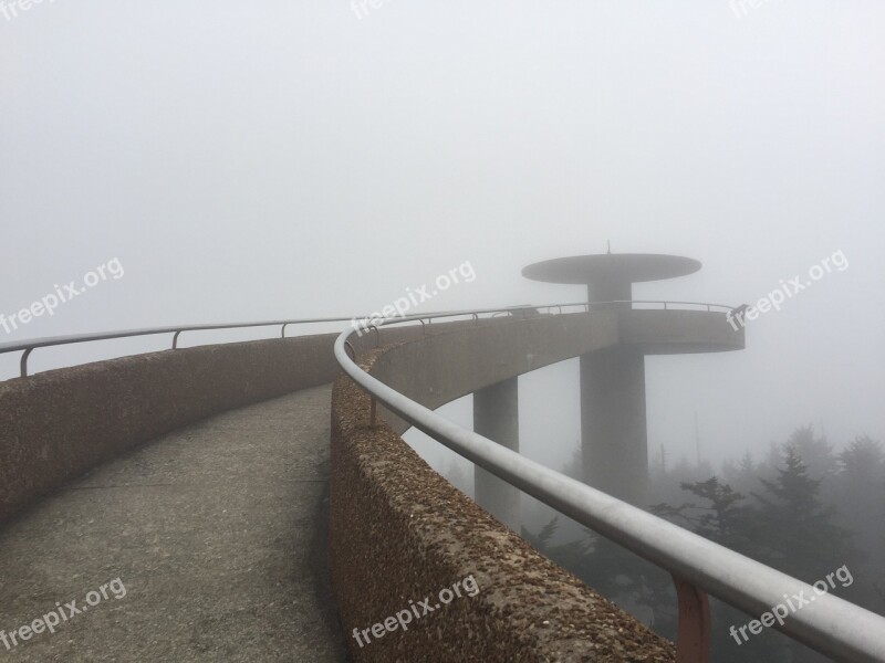 Clingman's Dome Architecture Smoky Mountains Fog National Park