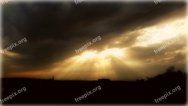 Olkusz Poland Landscape Sunset Clouds