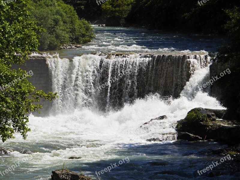 La Vésubie Alps River Waterfall Rapids Rock