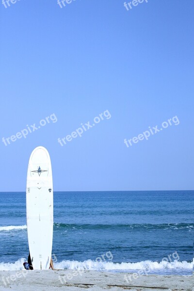 Surf Beach Sky Blue Surfboard