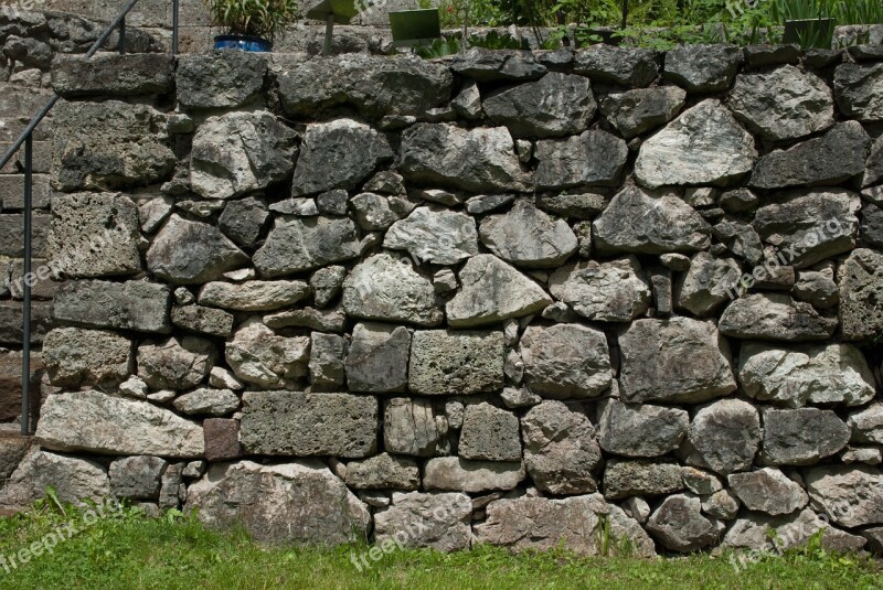 Stone Wall Wall Garden Nature Texture