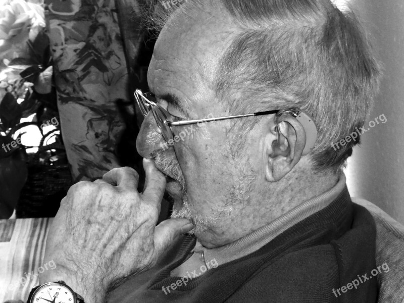 Old Man Grandpa Retirement Black And White Person