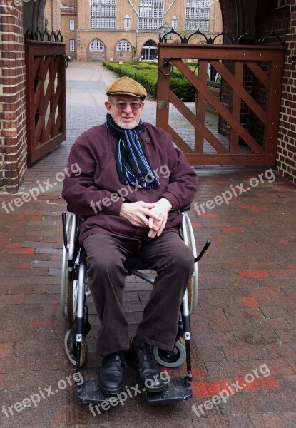 Old Man Senior Wheelchair Past Time