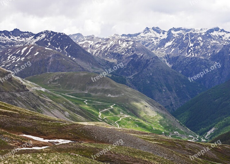 Highest Alpine Pass Col De La Bonette Serpentine Südrampe Driveway