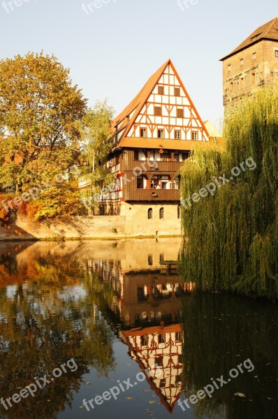 Nuremberg Pegnitz Historic Center Autumn Building