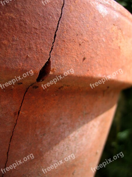 Pot Ceramic Plant Crack Terracotta