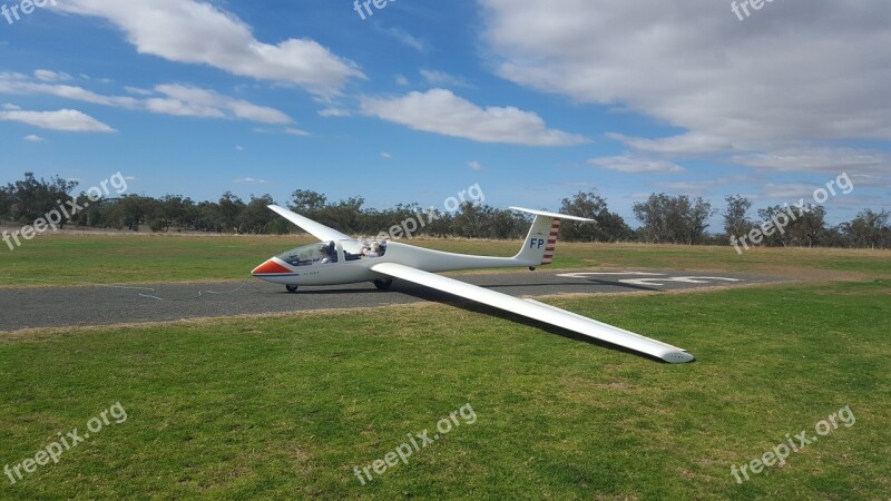 Glider Glider Club Takeoff Small Plane Aircraft