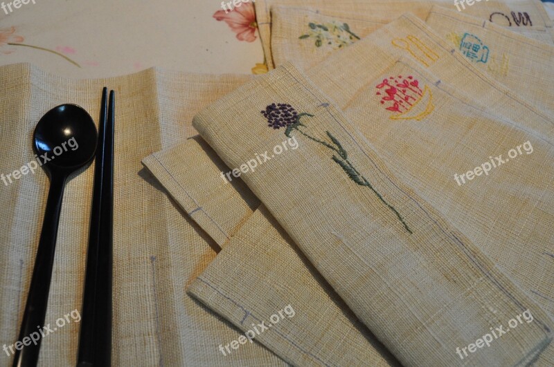 Hemp Sujeojip Japan Spoon Napkins Fabric