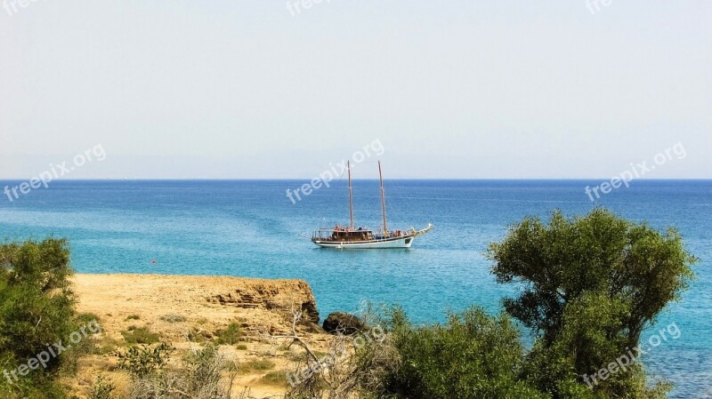 Cyprus Kapparis Scenery Seascape Sea