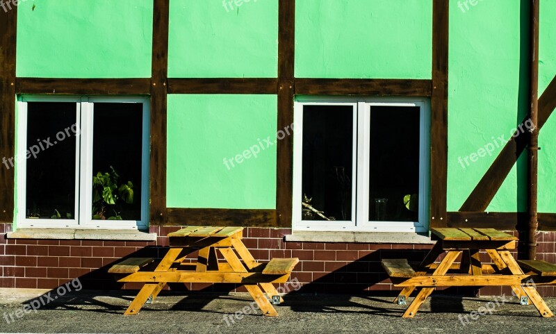 Truss Wood Benches Window Seats