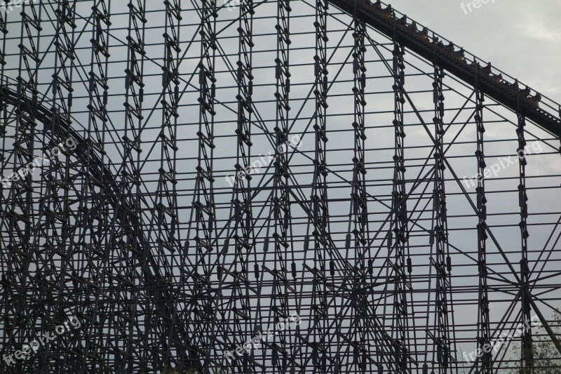 Roller Coaster Wooden Rollercoaster Soltau Heide Park Free Photos