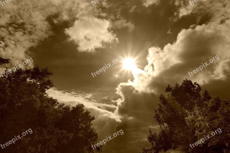 Clouds Cumulus Sky Sun Sunrays