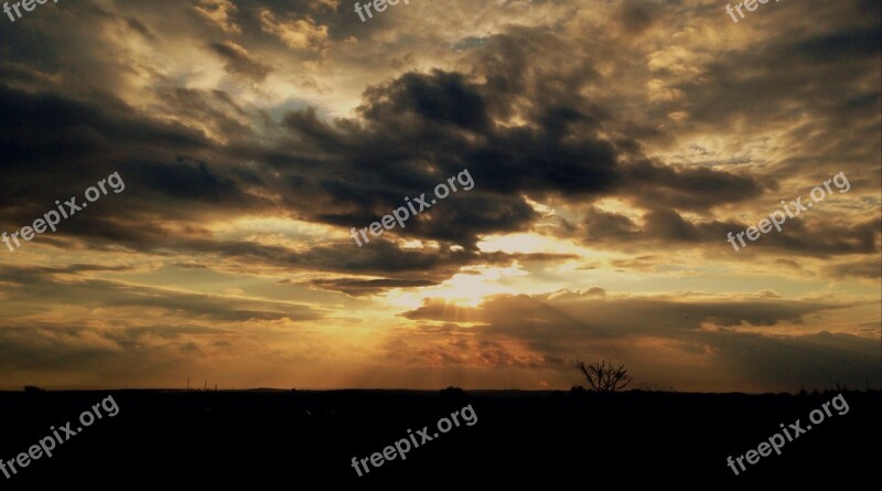 Olkusz Poland Landscape Sunset Clouds