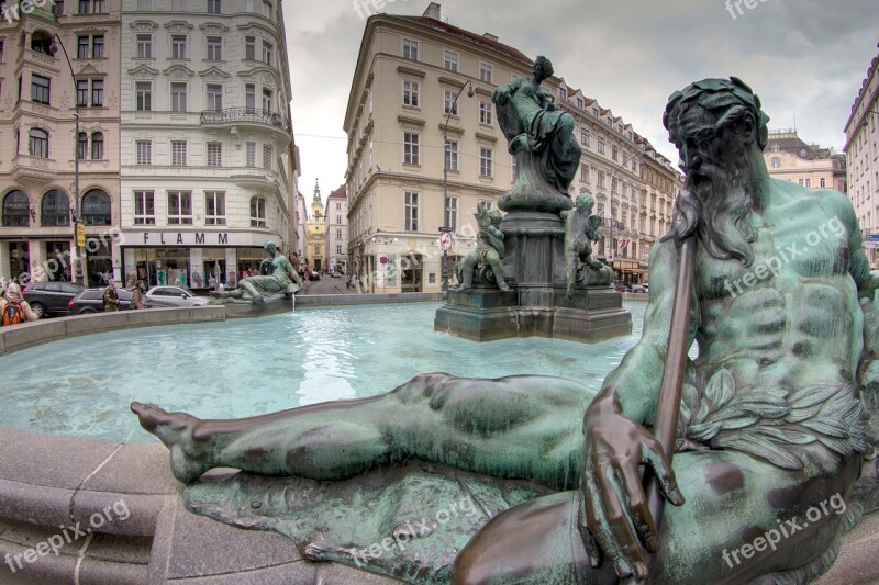 Vienna Historic Center Neumarkt Thundering Fountain Capital