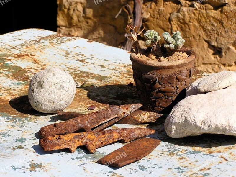 Still Life Rust Antique Provence Weathered