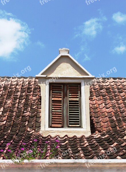 Curacao Skylight Roof Flowers Cloudy Sky