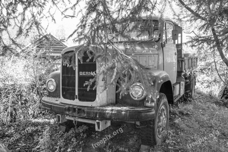 Truck Old Black And White Old Truck Commercial Vehicle