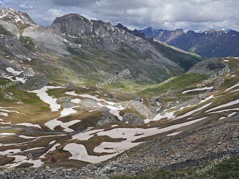 Alps Summer Snow Reste High Position Maritime Alps South Of France