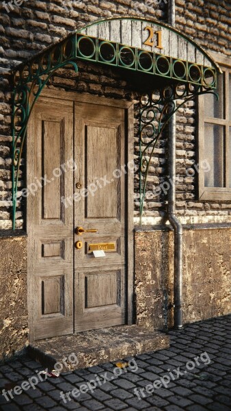 Door Wallet Downpipe Cobblestones Masonry