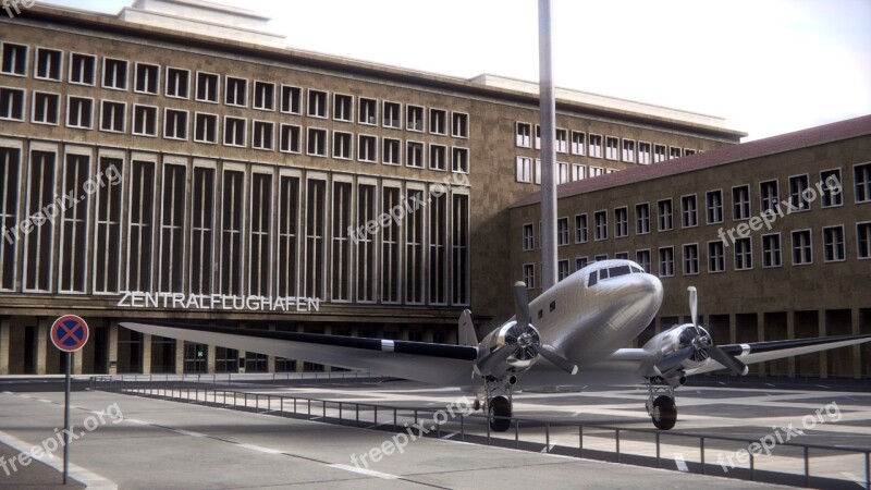 Tempelhof 3d Airport Aircraft Berlin