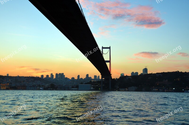 Bridge Istanbul Turkey Sunset Europe