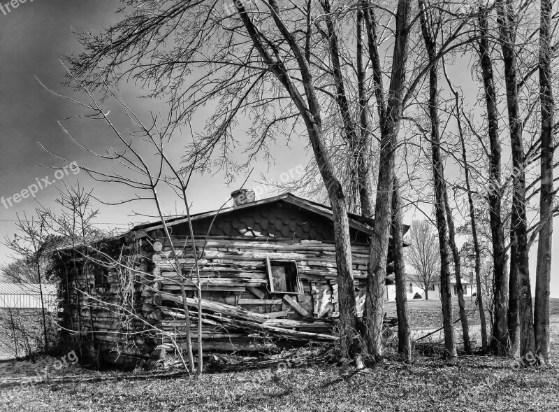 Monochrome Black And White Landscape Rural Country