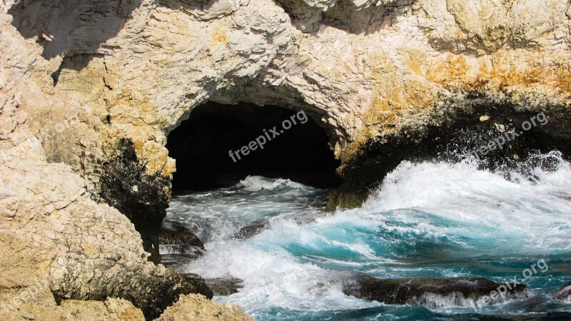 Sea Cave Waves Rocky Coast Grotto Nature