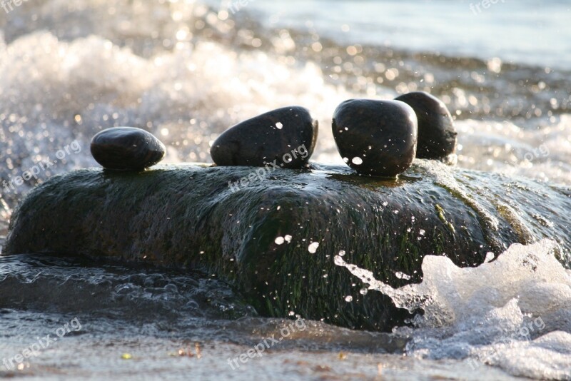 Sea Rocks Water Splash Wet