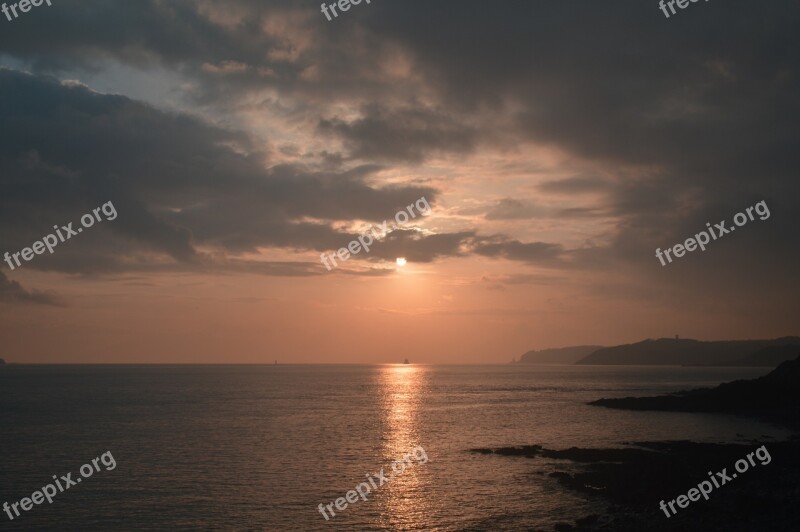 Sea Ocean Brittany Sunset Water