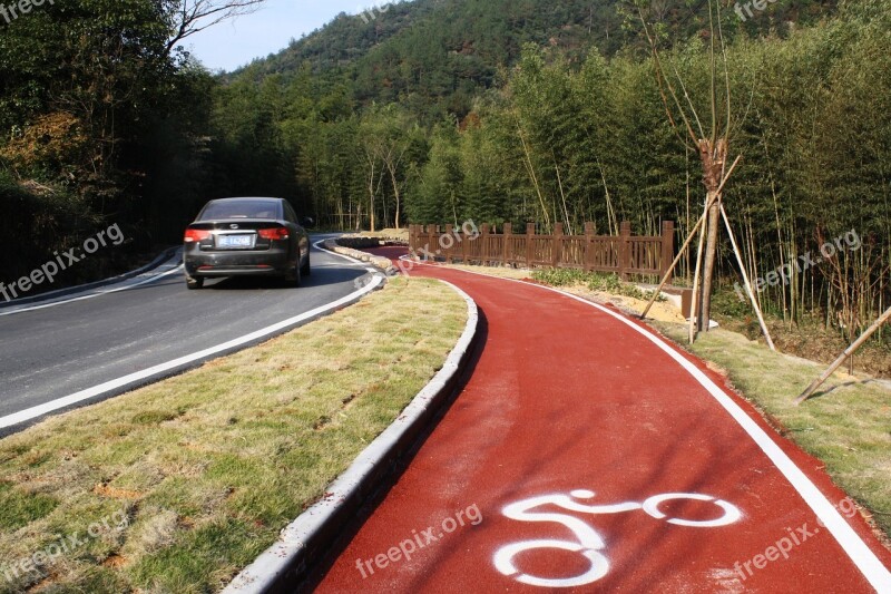 Bike Path Road Bike Road China Countryside