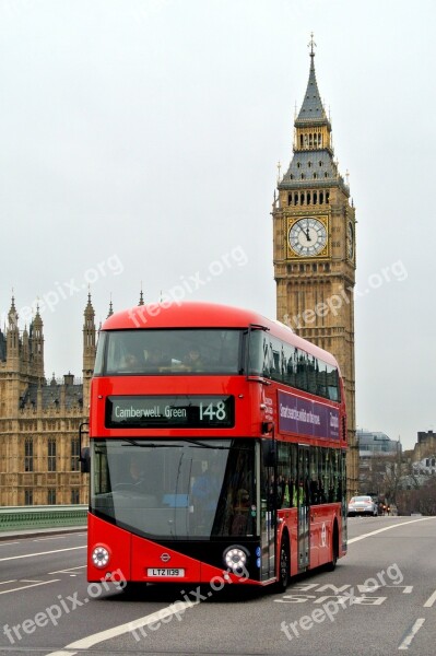 London Bus England Britain Landmark Big