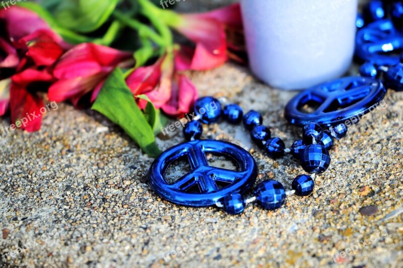 Peace Blue Necklace Love Healing