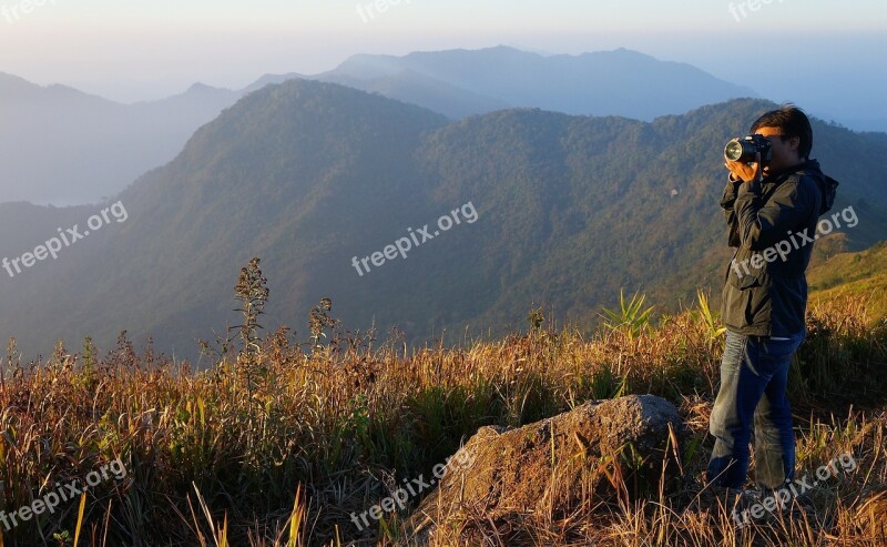 Mountains Photographer Camera Landscape Nature