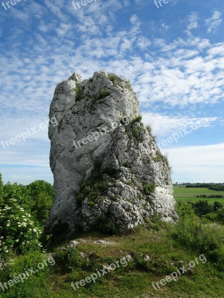 Jerzmanowice Poland Landscape Rock Nature