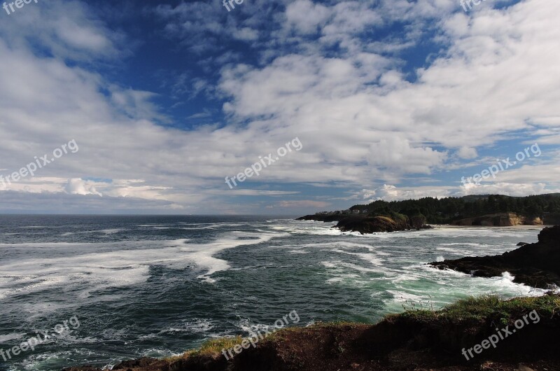 Rocky Creek Viewpoint Ocean Coast Oregon Rocky