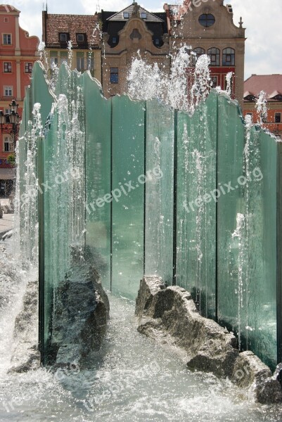 Fountain Water Glass Rock Wrocław