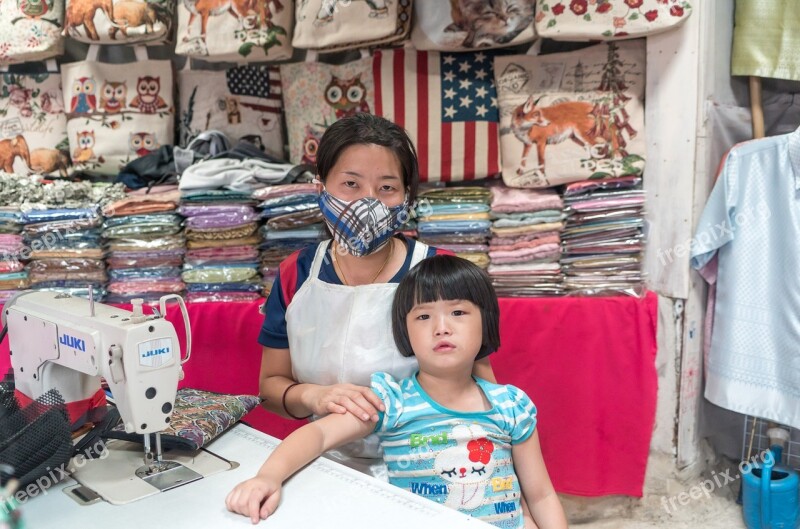 Chiang Mai Girl Woman Seamstress Shop