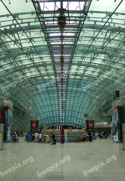 Frankfurt Am Main Germany Airport Airport Train Station Hall Glass Roof