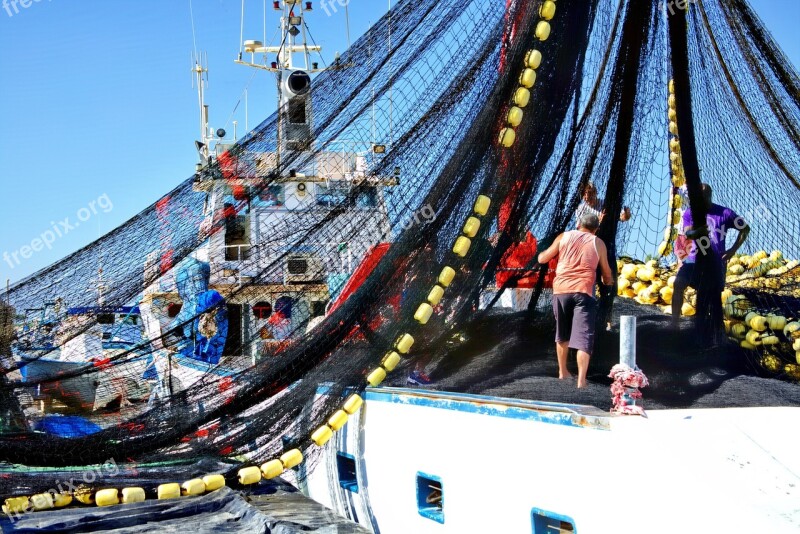 Trawler Net Fishing Fisherman Marin