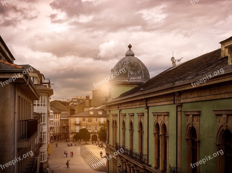 Lugo Galicia Spain City Sunset