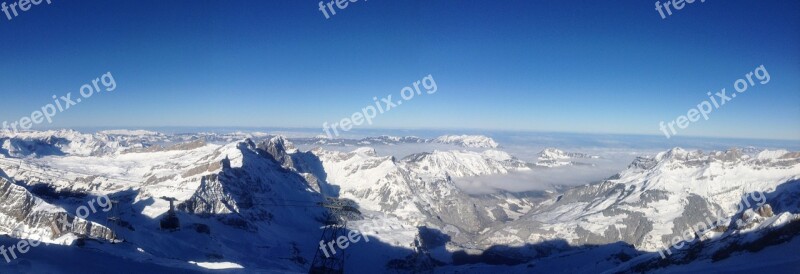 Mountain Panorama Winter Outlook Switzerland Titlis