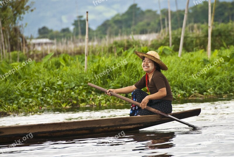 Myanmar Inle Lake Asia Travel Women