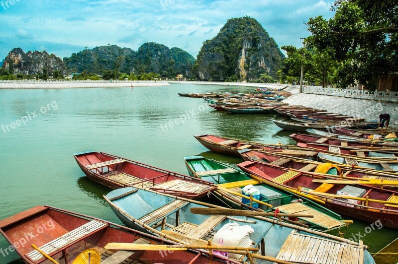 Vietnam Water Boats Travel Jetty