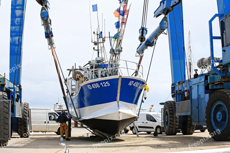 Boat Crane Maritime Sea Wharf