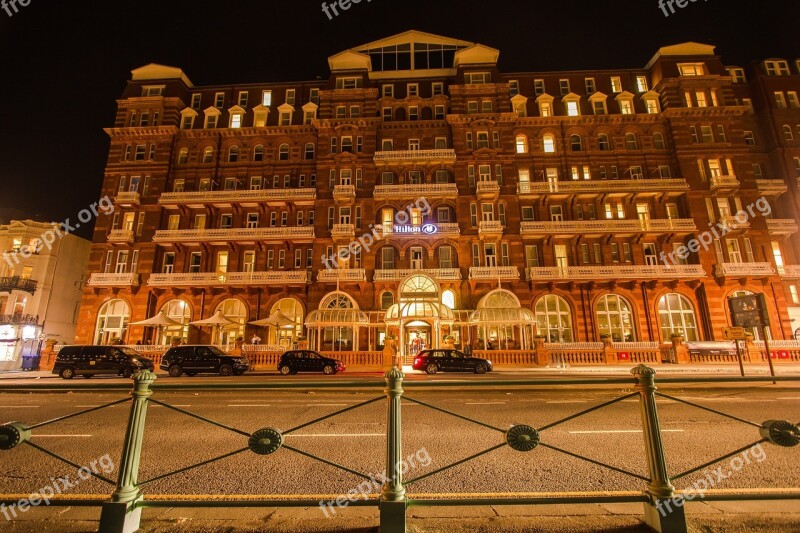 Hotel Building Brighton Night Free Photos