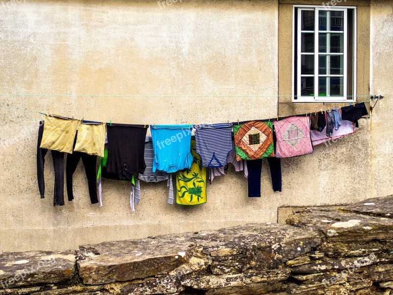 Clothing Hanging Wash Dry People