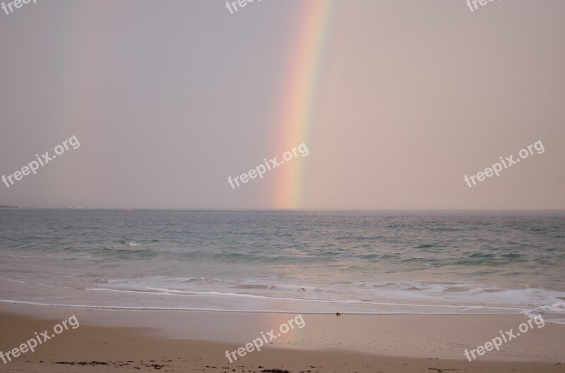 Rainbow Ocean Soft Pink Colour Sunrise