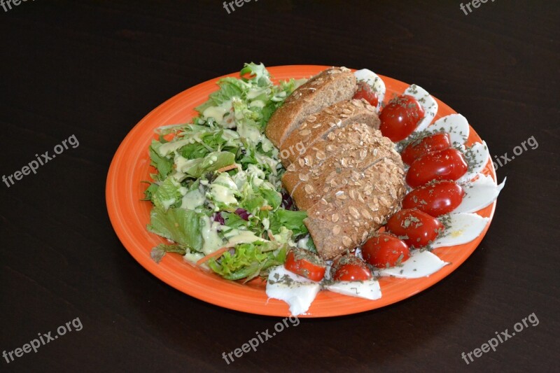 Salad Supplement Lunch Tomato Mozzarella