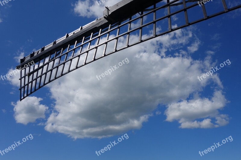 Blue Sky Mill Wing Clouds Sky